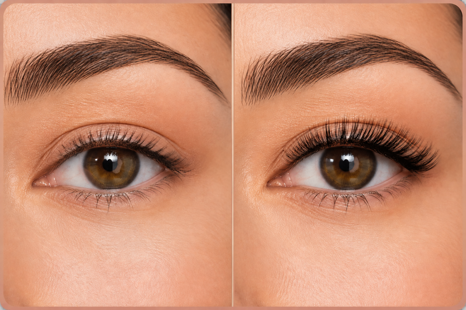 Full individual lashes and mink cluster lashes comparison