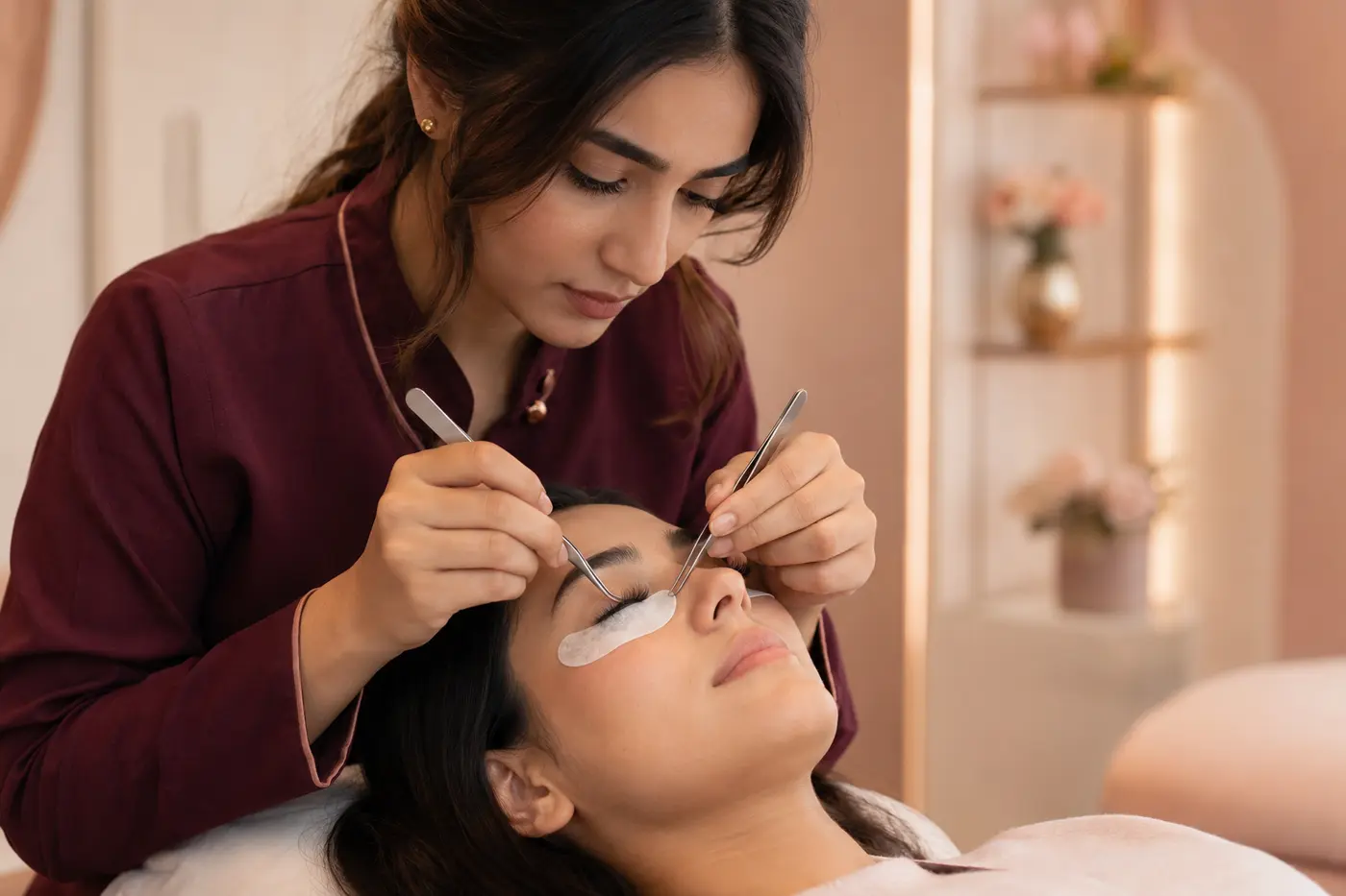 Editorial image of a lash extension service